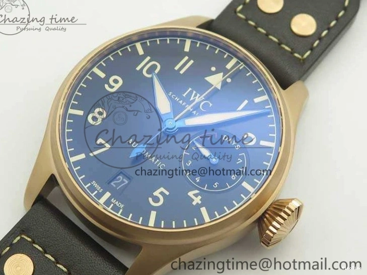 MIROTIME 0331 Big Pilot IW510301 Satin-Polished RG YLF Best Edition Black Dial On Leather Strap A Flexible 7222